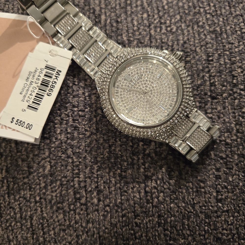Michael Kors Silver Watch with Crystal Accents